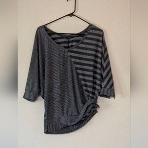 Striped Gray Vintage Women's Top EVC